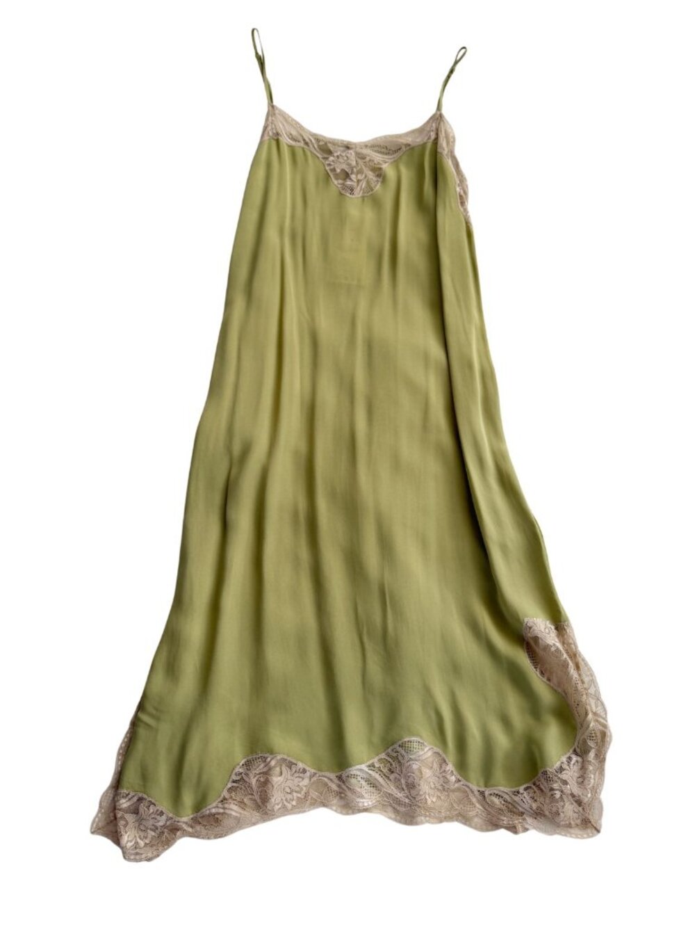 NWTZara ZW Collection Satin Lace Slip Dress in Pistachio Green Large